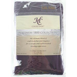 NEW HC Collection Bed Skirt California King Eggplant Purple Microfiber Elegant